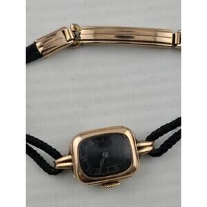 Rare Ladies 1939 Hamilton Black Dial With Rose Gold Case Manual Wind Running